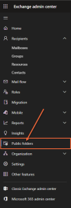 Exchange Admin Center - Public Folders