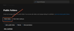 Exchange Admin Center - Public Folders Menu